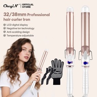 CkeyiN 38mm Professional Hair Curler Iron Big Curler Hair Styling LCD Digital Display Adjustable Tem