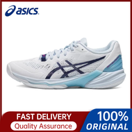 100% Original ASICS Sky Elite FF 2 Light White Blue for Womens Low Cut Rebound Durable Volleyball Sh