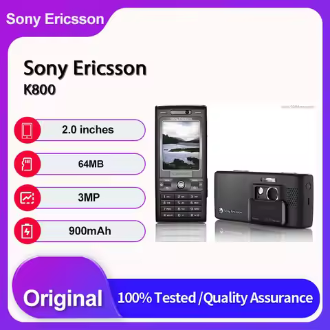 Original Unlocked Sony Ericsson K800 Bluetooth Mobile Phone 2.0 inches 900mAh 3MP