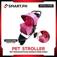 Furfect Choice Foldable 3-Wheeled Travel Stroller For Dog And Cat Accessories SP05 (Pink) 100 x 106 