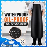 Waterproof Apron PVC Leather Oilproof Long Chef Butcher Kitchen Apron Unisex Apron Kerja Dapur
