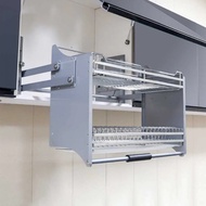 Cabinet Hanging Cabinet Lifting Basket, Pull-Down Kitchen Storage Rack Cabinet Basket  Damping Buffe