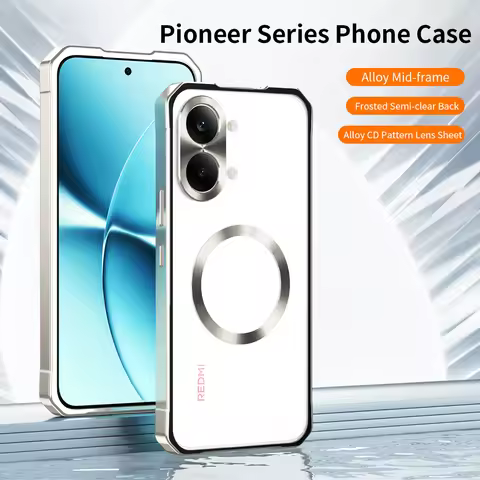 Push Pull Matte Backboard Phone Case for Mi POCO X8 Pro Max Redmi Turbo 5 Aluminium Alloy Metal Fram