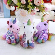 Unicorn Keychain Sequins Plush Keychain
