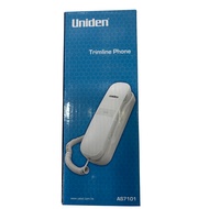 Uniden AS7101 Corded Trimline Phone – Loud Ringer | Wall Mountable | Big Buttons | Redial | Black/Wh