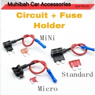 Universal 15A/20A Fuse And Fuse Holder With Circuit | Standard / Mini / Micro Fuse