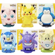 Pikachu Snorlax Togepi Piuplup Gengar Jigglypuff โมเดลบล็อคก่อสร้างแอคชั่น Kids Toys ตุ๊กตาอนิเมะ