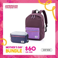 American Tourister Mother's Day Bundle Set: Carter Backpack 1 AS + Blake Utility Bag AS