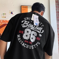 University Boston 86 Print Tshirt 280G Oversized Korean Style Mens Tshirt Graphic Print Tshirt
