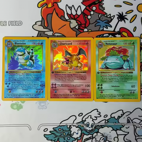Proxy English 1999 P.M. Game #4 Charizard-HOLO 1st Edition Collector's Card Anime Gift PTCG Blastois