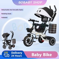 Stroller Bike for Baby Boy Foldable 3 Wheels Trolley Bike with Push Handle Bike for Kids 3 Years Old