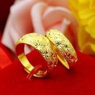 Asli Cincin Emas 375% Tingkat Emas Disepuh Perhiasan Cincin Pria dan