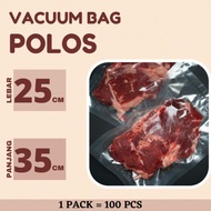 PLASTIK VACUM BAG POLOS / VACUUM / VAKUM MAKANAN UK 25x35 @100pcs