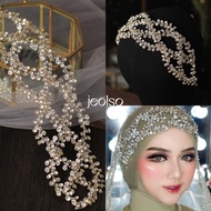 Headpiece new edition bridal crystal hijab/non fringe fixer hair velcro patch