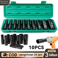 MATA Impact Socket Set 10/s 15Pcs 1/ 2 Inch 8-24MM Extension Impact Socket Long Reach Socket Nut Rep