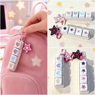 SEVENHOME3E Clicker Keychain, Keycap Design 4 Keys Fidget Keychain, Finger Keyboard Pendant Heart St