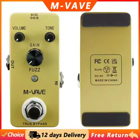 M-VAVE Guitar FUZZ Effect Pedal Vintage Fuzz Effect Pedal True Bypass Zinc Alloy Shell Electric Guit