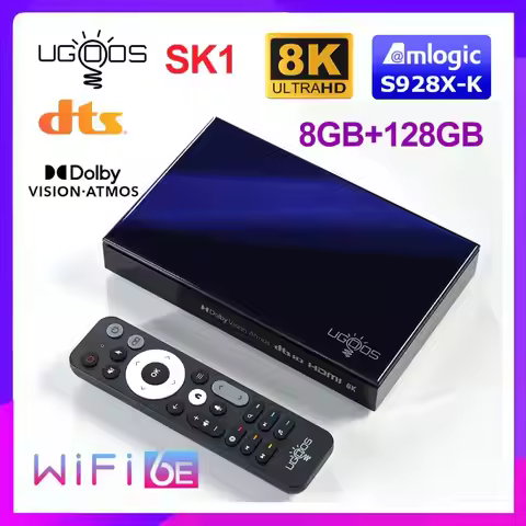 Widevine L1 UGOOS SK1 TV BOX Amlogic S928X-K Android 11 Audio ATMOS DTS HD WiFi6 BT5.2 1000M 8K Medi