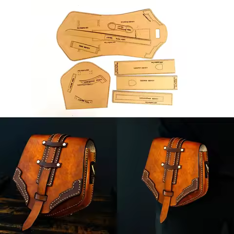 Fashion Knight Fanny Bag Cut-free Kraft Paper Pattern Drawing Template DIY Handmade Leather Enthusia