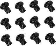 12pcs Rear License Plate Screws M5-0.8x6mm, Car Plate Screw Stainless Steel Black Zinc Plated Licens