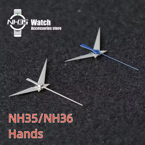 NH35 Watch Accessories 8*12*12.5mm Hand for Seiko GS NH35 NH36 Movement Watch Needle Hands Silver Bl