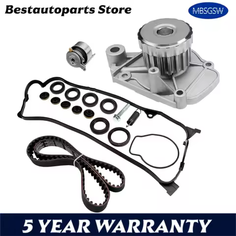 Engine Timing Belt Kit Water Pump & Valve cover gasket Fit 1.7 L L4 GAS SOHC For Honda Civic DX EX H