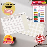 Undated Monthly Checklist Pad Planner with Savings Tracker for Ipon Challenge Goals A5 size