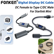 Fonken Starlink Mini DC Adapter Cable DC to DC/Type C Extension Cable Digital Display DC Extension P
