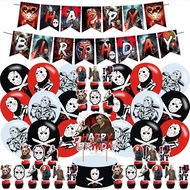 Horror Movie Birthday Party Supplies,Classic Horror Movie Party Decorations Includes Happy Birthday 
