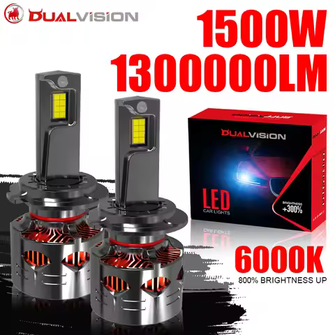 Dualvision K5C H7 LED Headlight 1500W 1300000LM Canbus H4 H11 H1 9012 HIR2 9005 HB3 9006 HB4 H8 H9 H