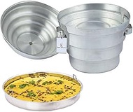Kuber Industries Aluminium Idli Maker Cooker with 4 Plates+ 3 Plates Steamers (2 Dhokla Plate + 1 Patra Plate), 9.5 Diameter -CTKTC6035