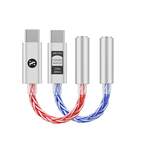 JCALLY JM6 Pro Type-C to 3.5mm Dual DAC CX31993 MAX97220 Digital Audio Headphone Amplifier HiFi DAC 