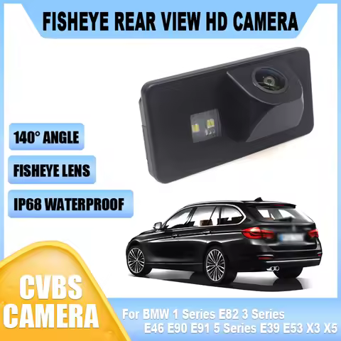HD Night Vision 1080P Fisheye Car Rear View Backup Camera For BMW 1 Series E82 3 Series E46 E90 E91 