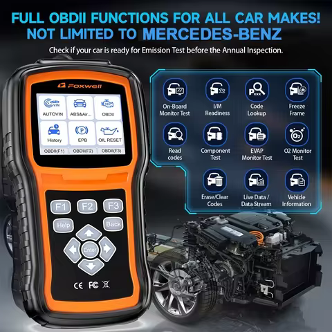 OBD2 Scanner Full System Diagnostic FOXWELL NT530 PLUS For Mercedes-BENZ Bi-directional Active Test 