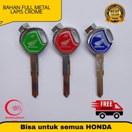 KUNCI MOTOR BEAT VARIO SCOOPY GENIO MEGAPRO VERZA DLL FULL METAL LAPIS CROME bahan kunci duplikat ho