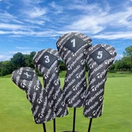 New TaylorMade Synthetic Leather Irons Cover Driver, Wood 3, Wood 5, Hybrid Headcover PU (Black / Wh