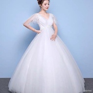 #Hot Sale🌺 Ninang DressV-neck wedding dress 2020 new pregnant bride high-waisted pregnant woman shoulders Kor