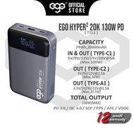 EGO HYPER 2 GEN 20K 20000mAh 130W PD mobile power Bank rechargeable battery PD PPS SCP QC4+ QC3.0