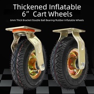 Rubber Wheel 6 Inch Push Cart Trolley Heavy Duty Universal Trolley Caster Wheel Cart Wheels