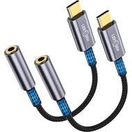 2 Pack USB C to 3.5mm Headphone Jack Adapter – HiFi Audio Dongle, Type C to Aux Female Cable Cord Co