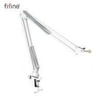 FIFINE CS1 White Microphone Suspension Boom Arm Stand, Swivel Mount With 3/8" To 5/8" Adapter, Suita