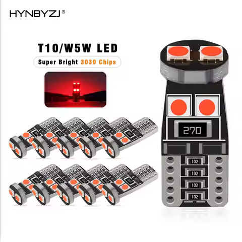 10pcs T10 LED Canbus W5W LED Bulbs 168 194 Signal Lamp Dome Reading License Plate Light Car Interior