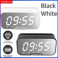 Mirror Surface Alarm Clock Bluetooth Speaker Alarm Clock Digital Alarm Clock 1400mAh Rechargeable Bluetooth Speaker Alarm Clock Dual Alarm Clock Mirror Surface Alarm Clock