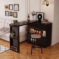 櫻桃傢俱 - 簡約折疊餐枱餐椅組合高酒櫃北歐伸縮餐枱餐碗櫃餐邊櫃（不含電源插座）