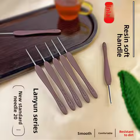 Jinlan Crochet Resin Soft Handle Lan Yun with New Standard Needle Version DIY 0.4 0.5 1.0 1.1 1.3 1.