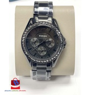 Jam Tangan Keluli Tahan Karat Hitam Multifungsi ES4519 Riley Wanita Fossil