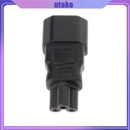 Utake IEC 320 C14 3-Pin Male To C5 3-Pin Female Power Plug Converter Adapter