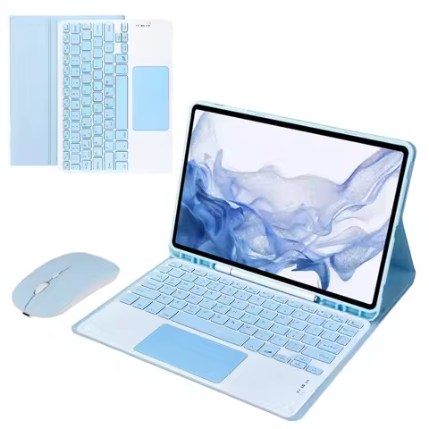 Magic Keyboard Wireless Mouse Tablet for Samsung Galaxy Tab A8 case 10.5" Tab A7 S7 FE Puls 12.4" Ta