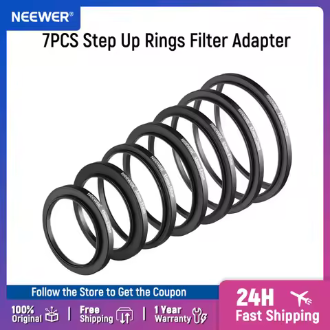 Neewer Metal Camera Lens Filter Adapter Ring Kit Step Up Ring Step Down Ring Set Compatible with Can