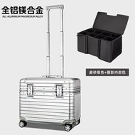 鋁鎂合金拉桿箱18寸登機箱20寸機長行李箱上翻蓋攝影箱金屬旅行箱